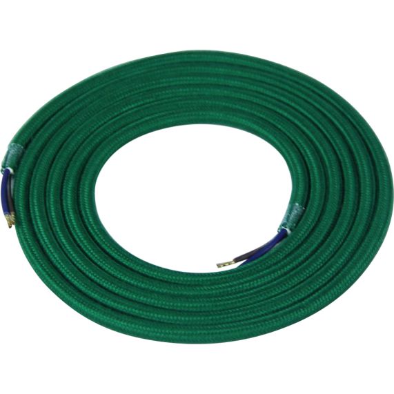 Girard Sudron SCable Rond Vert Sapin Textile 2x0 75mm² Double Iso 2m