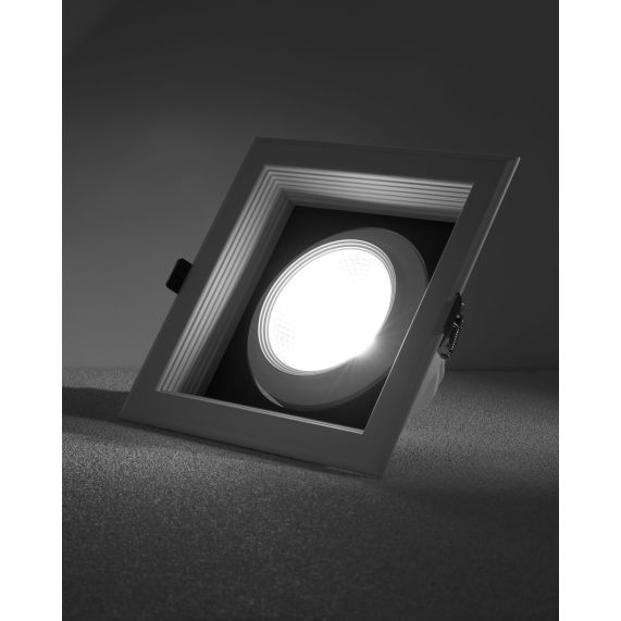 Girard Sudron Spot Led Blanc Encastre Jay 30W 220-240V 2700lm 4000K 200x200x107mm