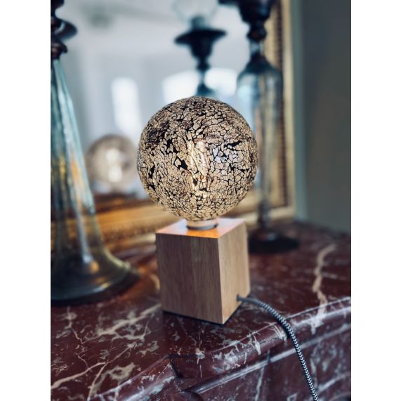 Girard Sudron SUPPORT LAMPE BOIS CARRÉE E27 L80XH90MM 1.3M CÂBLE+ Inter ON/OFF