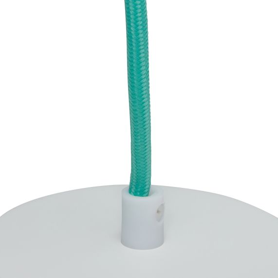 Girard Sudron SUSPENSION E27 BÉTON BLANC + CÂBLE 2 MÈTRES TEXTILE JADE + PAVILLON
