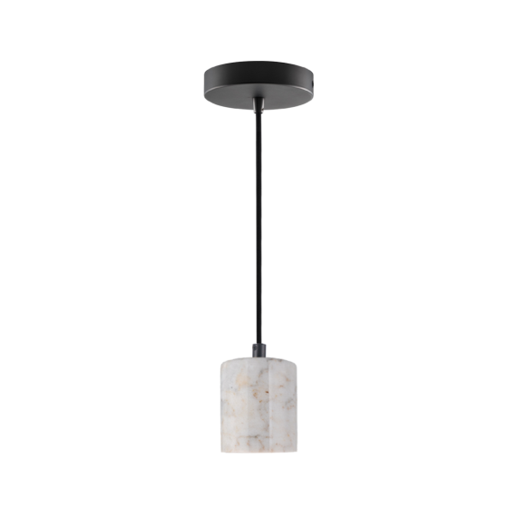girard sudron Suspension E27 blanc douille marbre et cable textile noir Paros IP20 1 6m