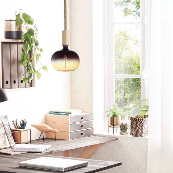 Girard Sudron Suspension E27 Bois IP20 Cable Corde En Chanvre 1 2m