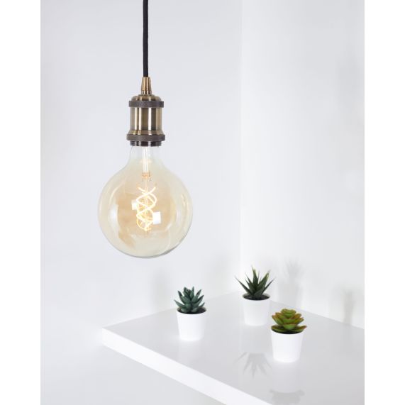 Girard Sudron Suspension E27 Dore Av Bague De Serrage Retro IP20 1m