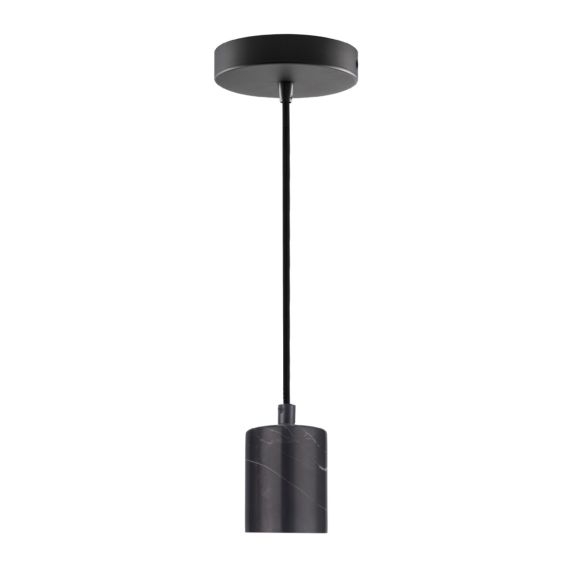 girard sudron Suspension E27 noir douille marbre et cable textile noir Paros IP20 1 6m