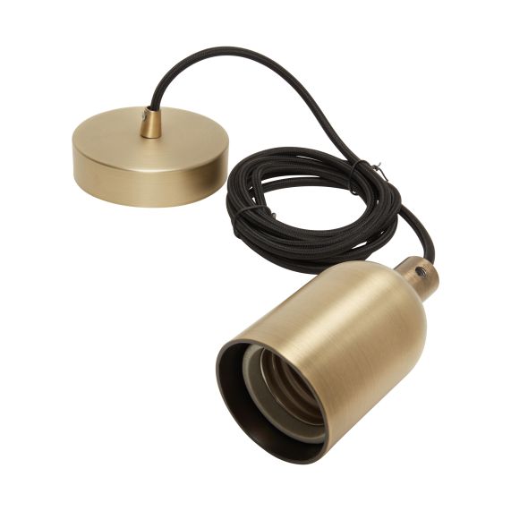 girard sudron Suspension E40 bronze pavillon metal bronze IP20 cable textile noir 2m