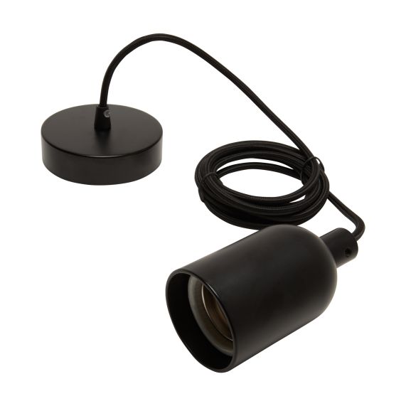 girard sudron Suspension E40 noir IP20 cable textile noir 2m