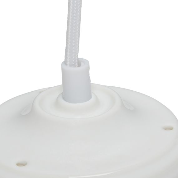 Girard Sudron Suspension Porcelaine E27 Blanc IP20 Cable Textile 1m