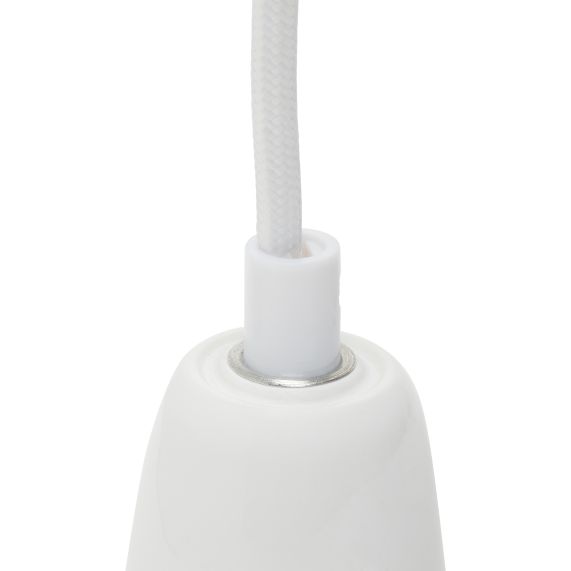 Girard Sudron Suspension Porcelaine E27 Blanc IP20 Cable Textile 1m