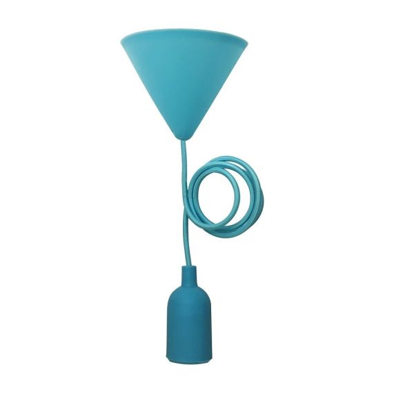 girard sudron Suspension silicone E27 bleu cable textile 1m
