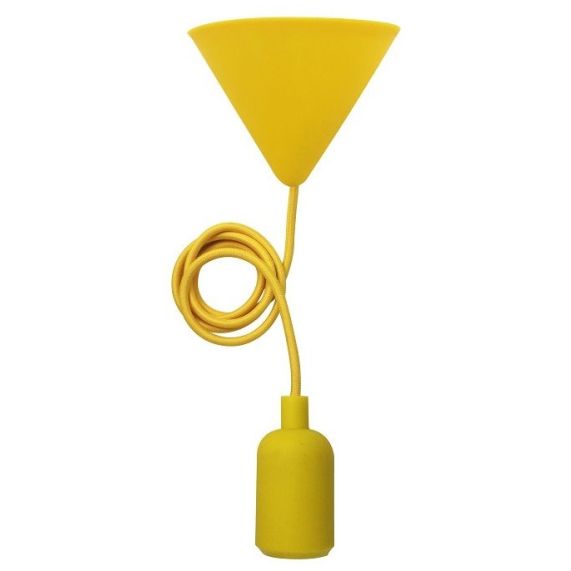 girard sudron Suspension silicone E27 jaune cable textile 1m
