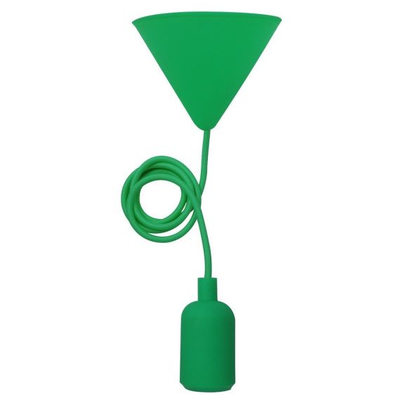 girard sudron Suspension silicone E27 vert cable textile 1m
