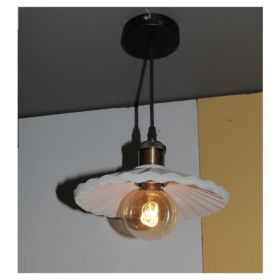 Girard Sudron Suspension Wave E27 Av Abat-jour Beton Plat Vague Concrete