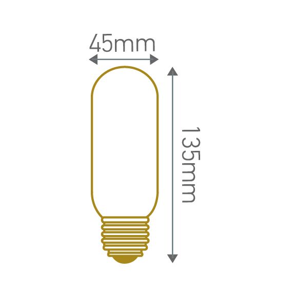 Girard Sudron Tube E27 Ambrée Filament Metallique 24W 40lm 1800K Dim 45X135