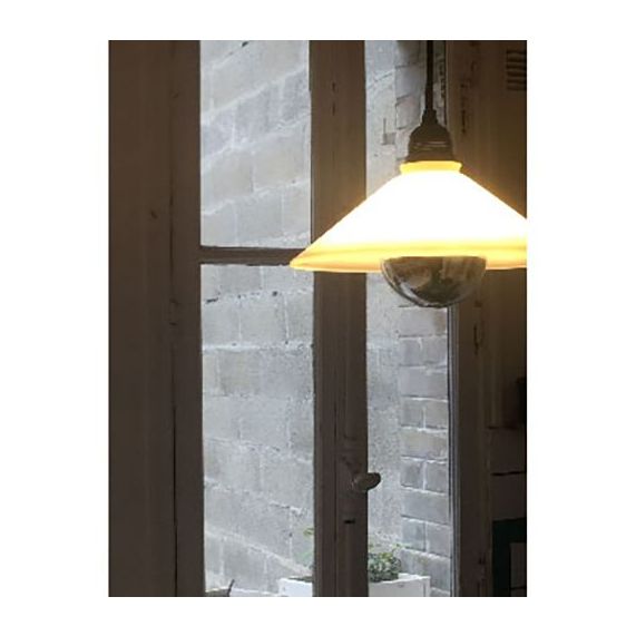 Girard Sudron Verrerie Opaline Reflecteur Conique Pour Griffe D57mm D230x112mm