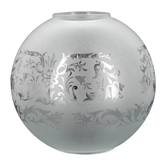 girard sudron Verrerie satine boule grave ouv haut D65mm ouv bas D55mm Louis XV D150x137mm