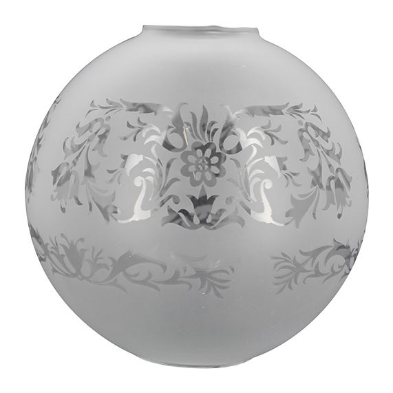 girard sudron Verrerie satine boule grave ouv haut D65mm ouv bas D55mm Louis XV D180x160mm