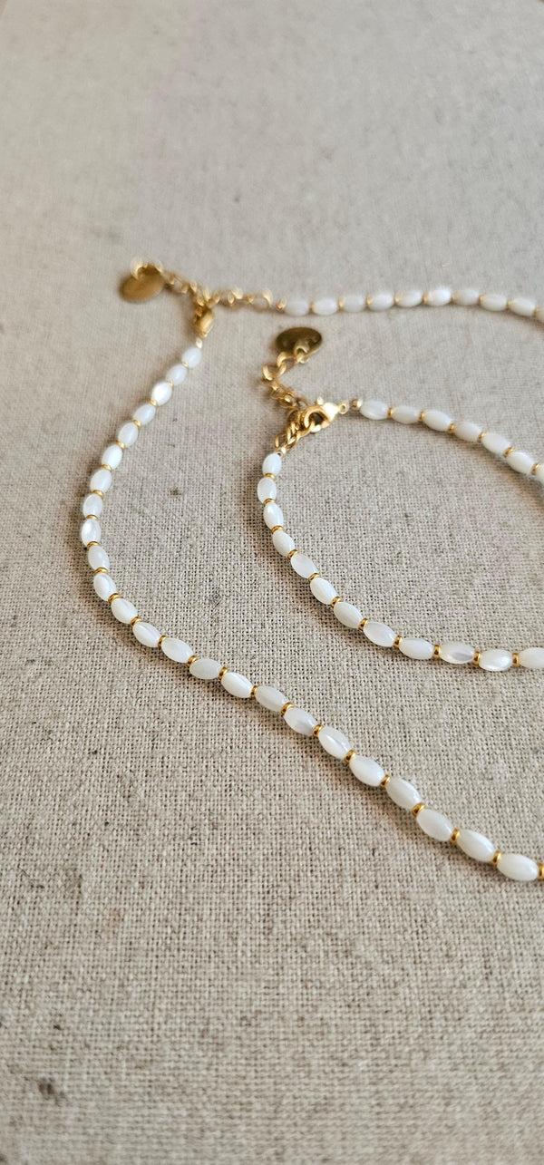 Gisèl B Bracelet Brune En Perles De Nacre