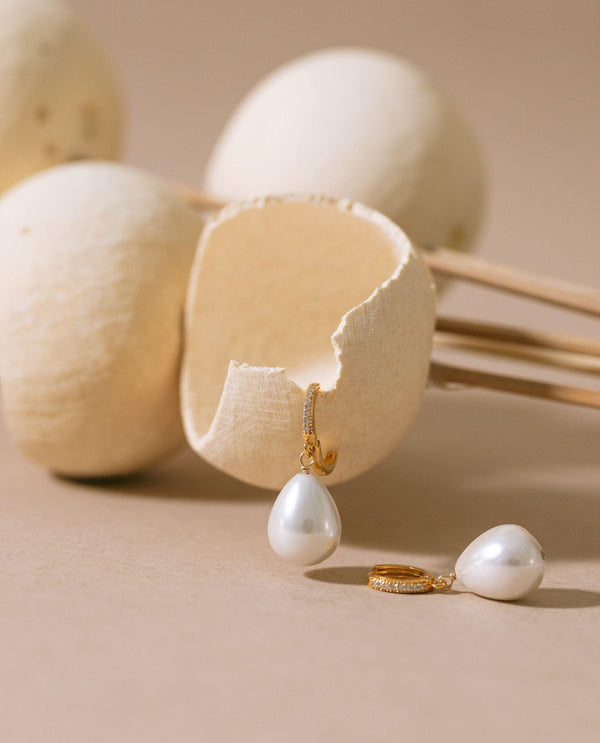 gisèl b Créoles Emma nacres roses ou blanches