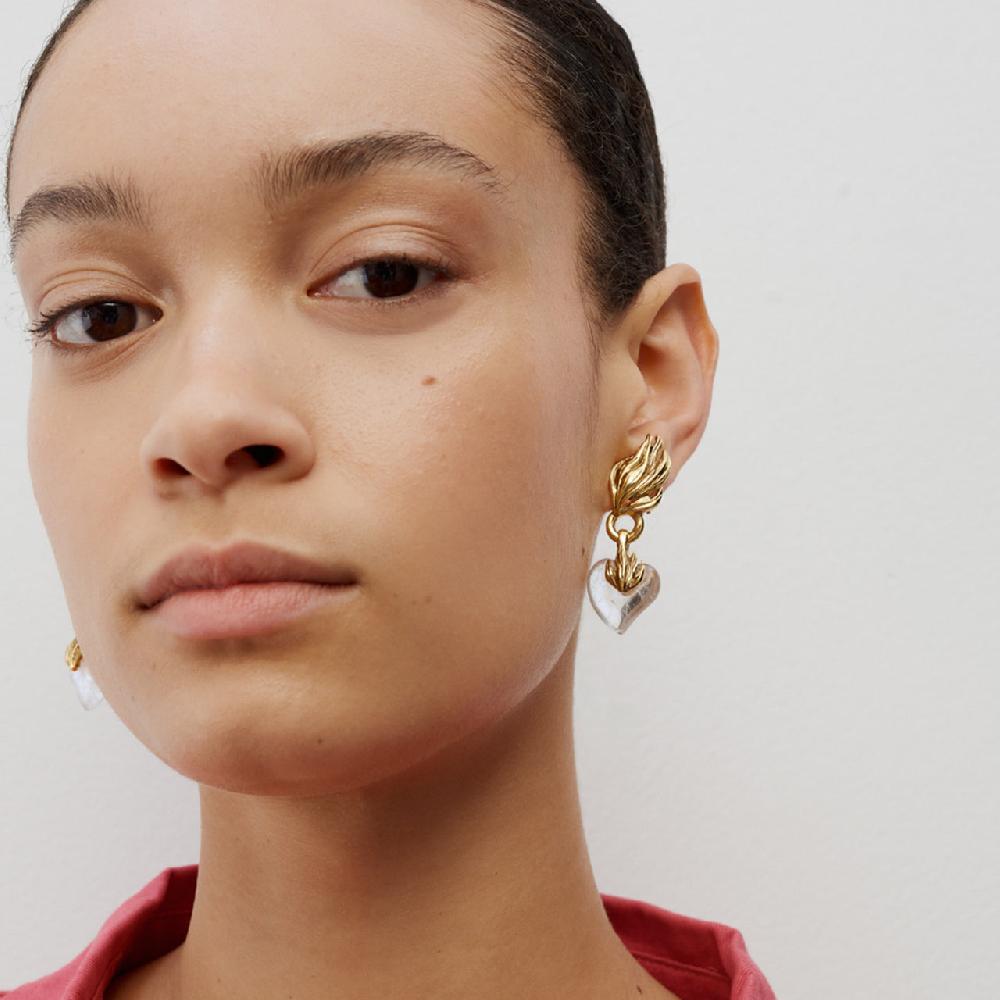 Goossens Paris Boucles D'oreilles Clip Cœur Précieux