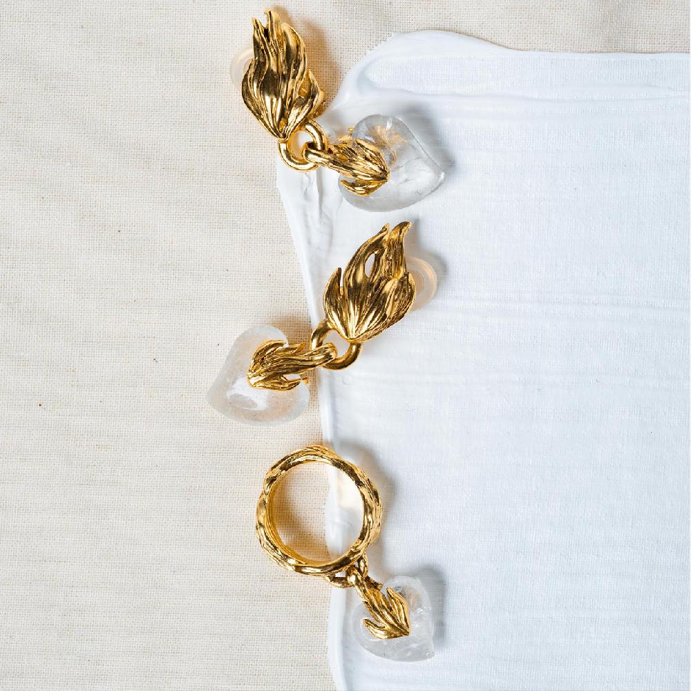 Goossens Paris Boucles D'oreilles Clip Cœur Précieux