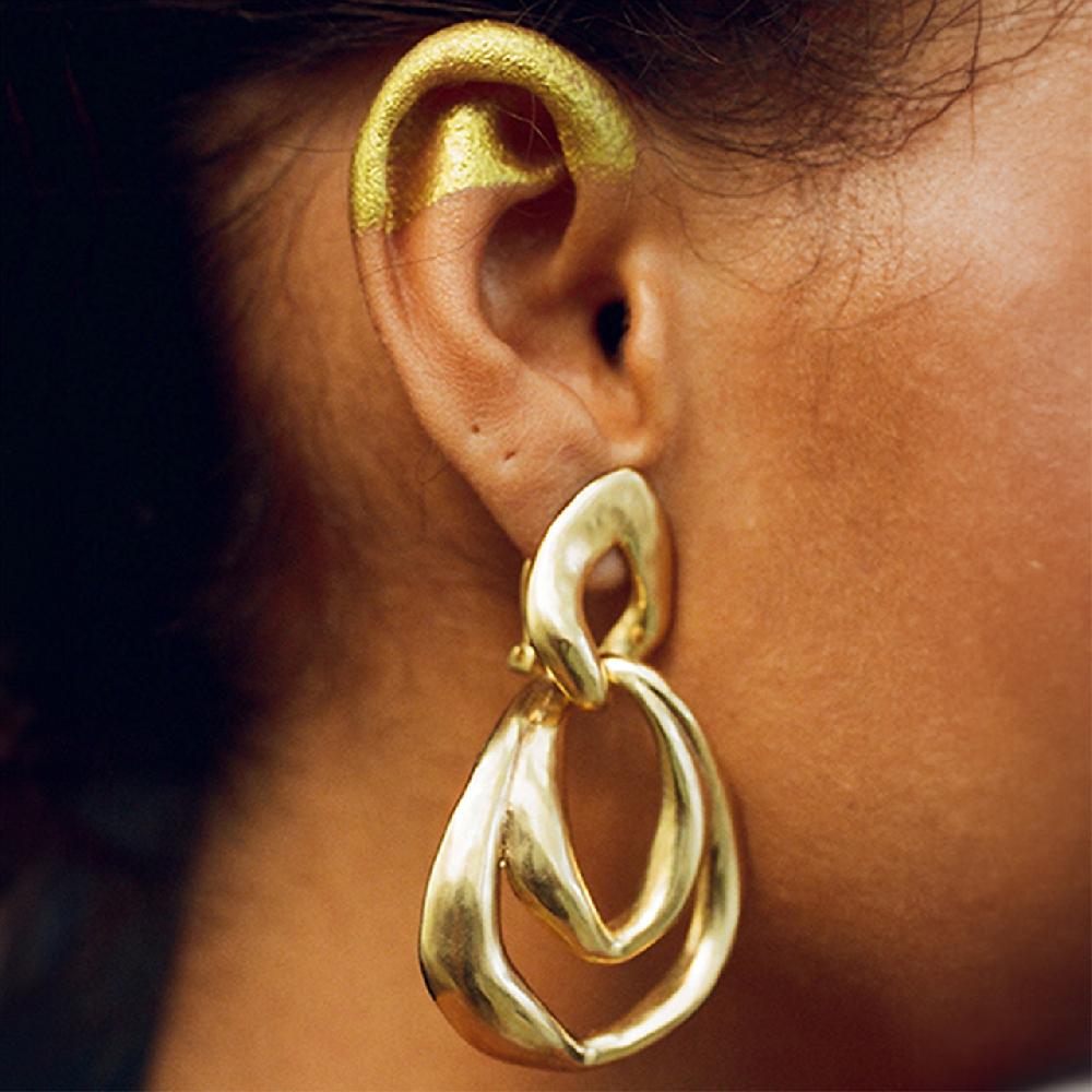 Goossens Paris Boucles D'oreilles Clip Deux Maillons Spirale