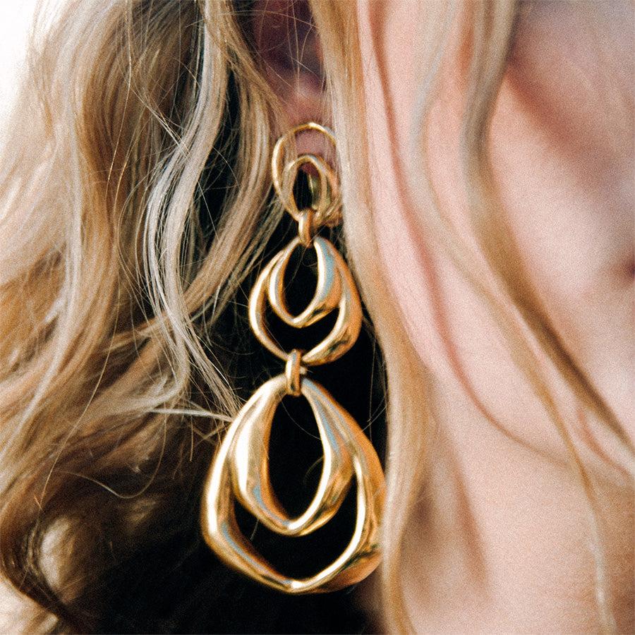 Goossens Paris Boucles D'oreilles Clip Trois Maillons Spirale