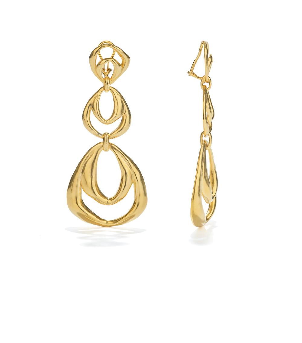 goossens paris Boucles d'oreilles Clip Trois Maillons Spirale