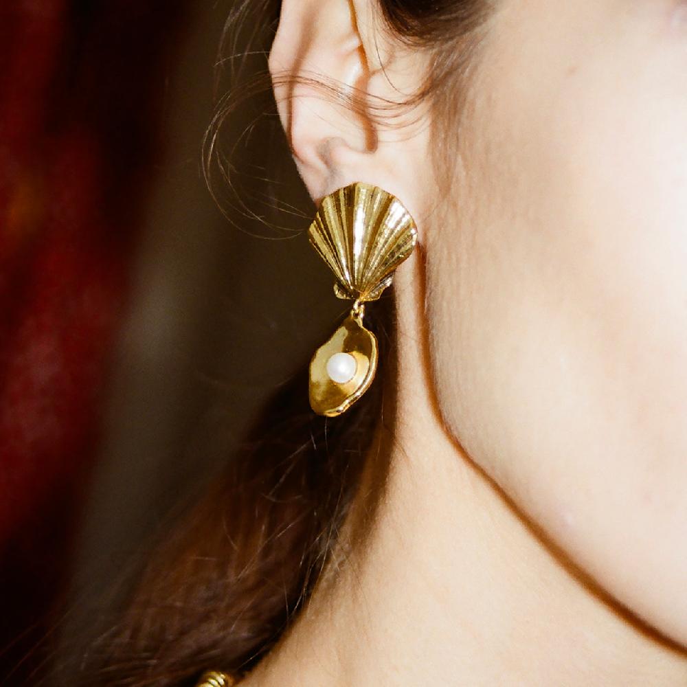 Goossens Paris Boucles D'oreilles Pendantes Coquillage Circé