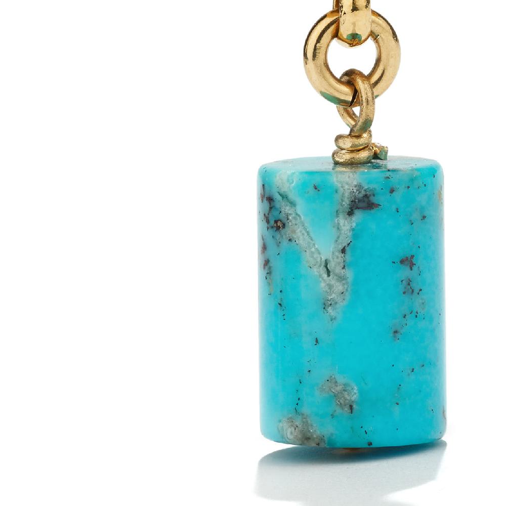 Goossens Paris Boucles D'oreilles Perle Et Turquoise Ariane