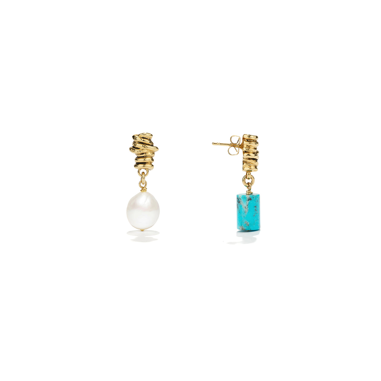 goossens paris Boucles d'oreilles Perle et Turquoise Ariane