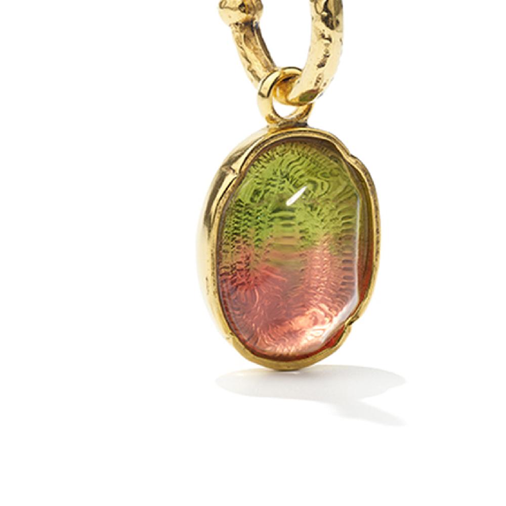 Goossens Paris Boucles D'oreilles Talisman Cabochons Watermelon Tie & Dye - Exclusivité En Ligne