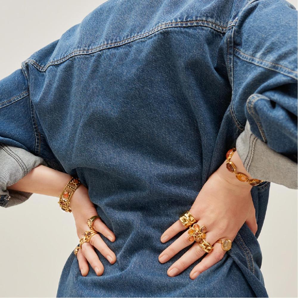 Goossens Paris Bague Fleur Mini Cabochons