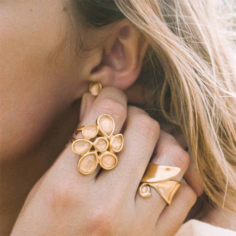 Goossens Paris Bague Fleur Mini Cabochons