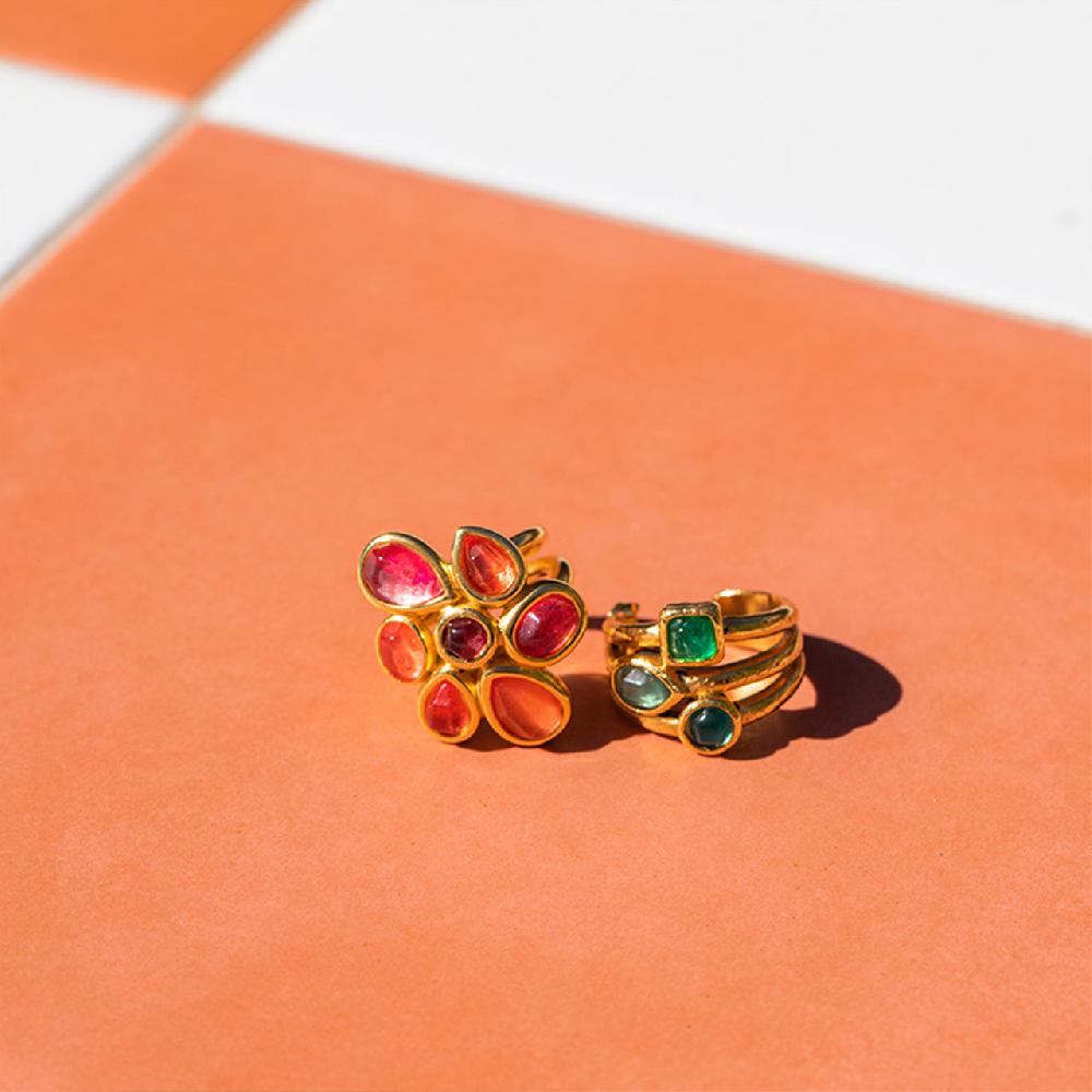 Goossens Paris Bague Fleur Mini Cabochons