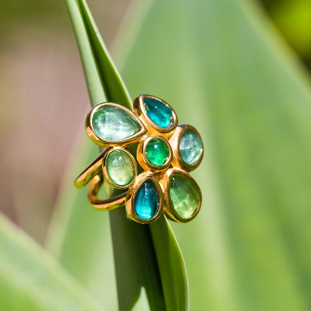 Goossens Paris Bague Fleur Mini Cabochons