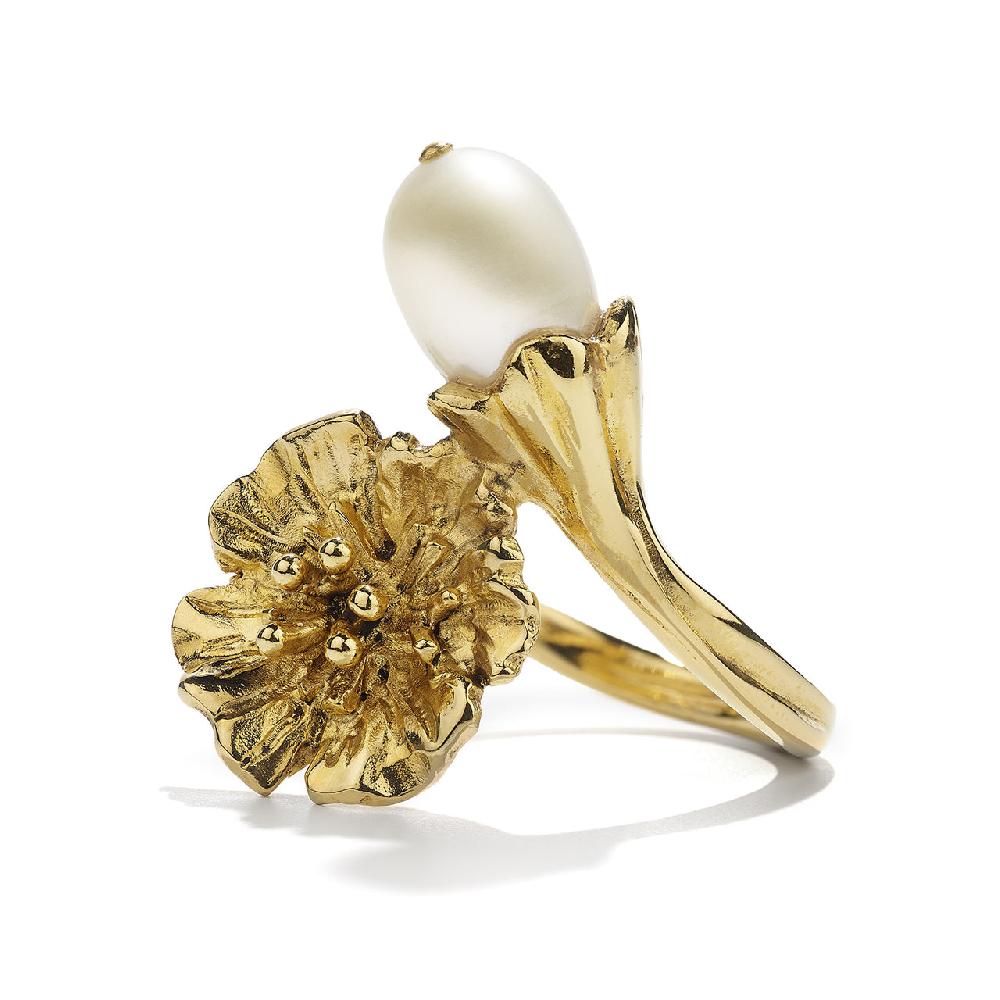 Goossens Paris Bague Perle Fleur De Pavot