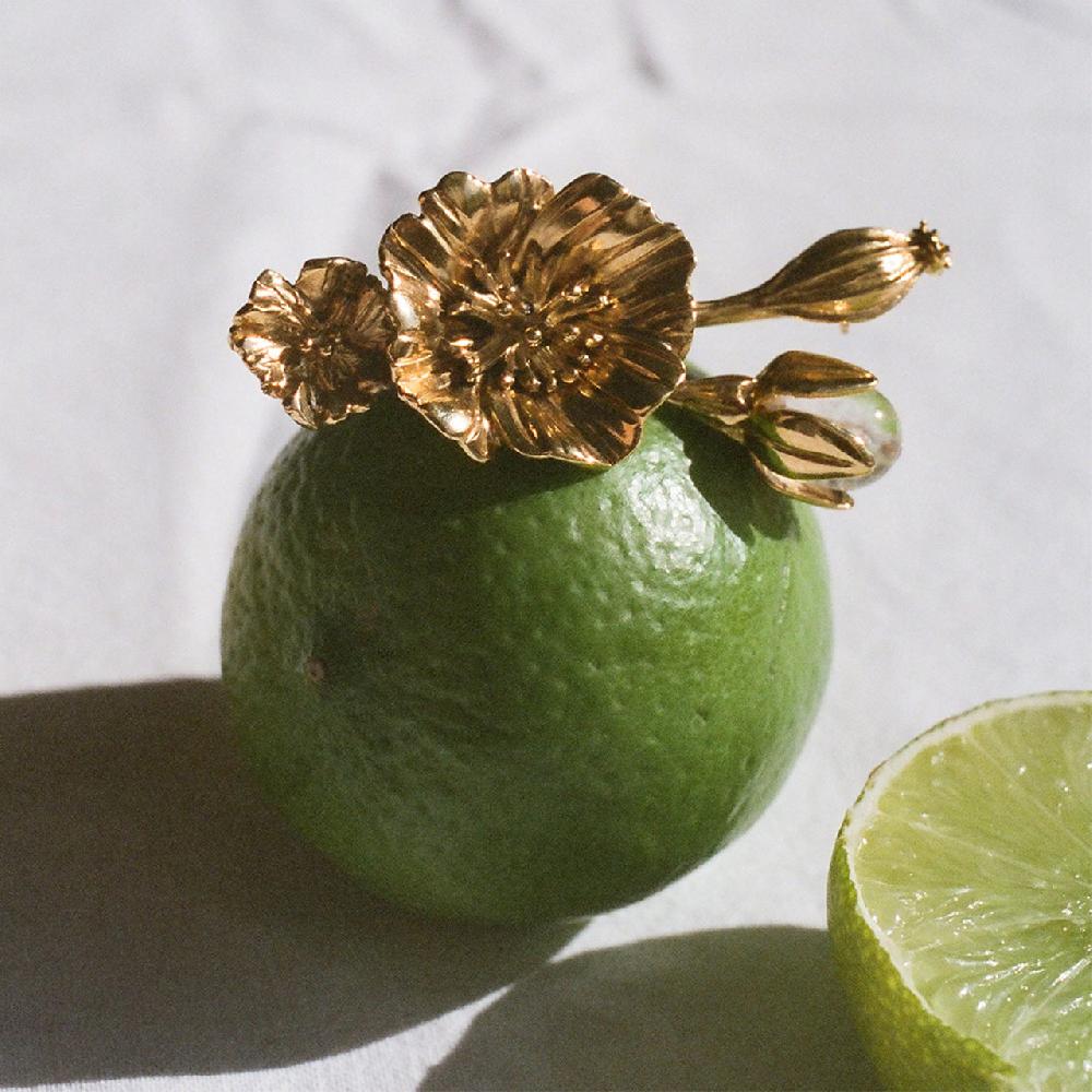 Goossens Paris Broche Bouquet Fleur De Pavot