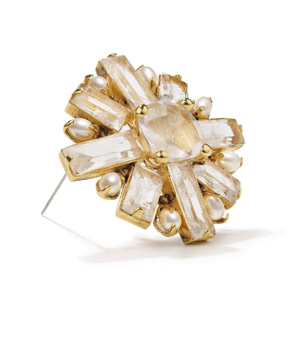 Goossens Paris Broche Perles Stones