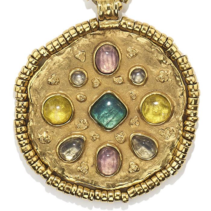 Goossens Paris Collier Médaille Mini Cabochons