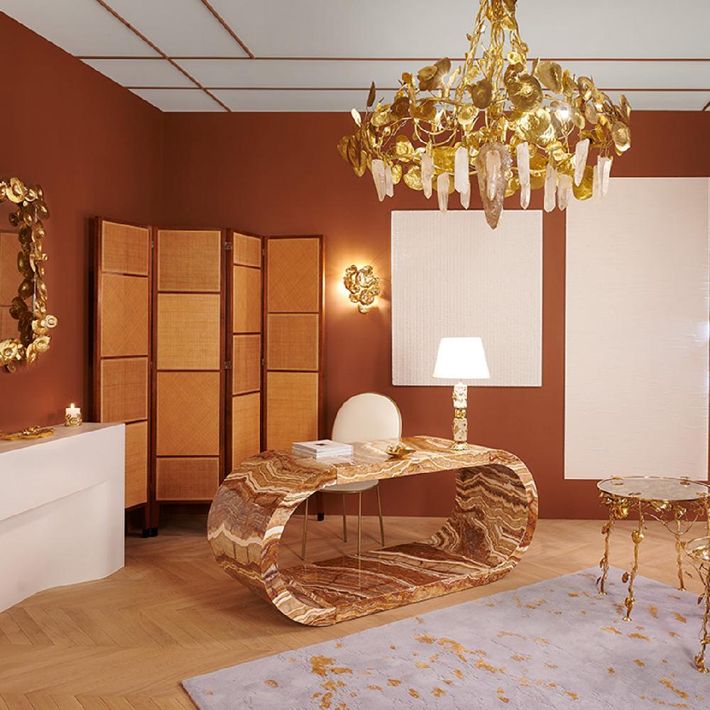 Goossens Paris Lampe à Poser Hexagone Feuillage