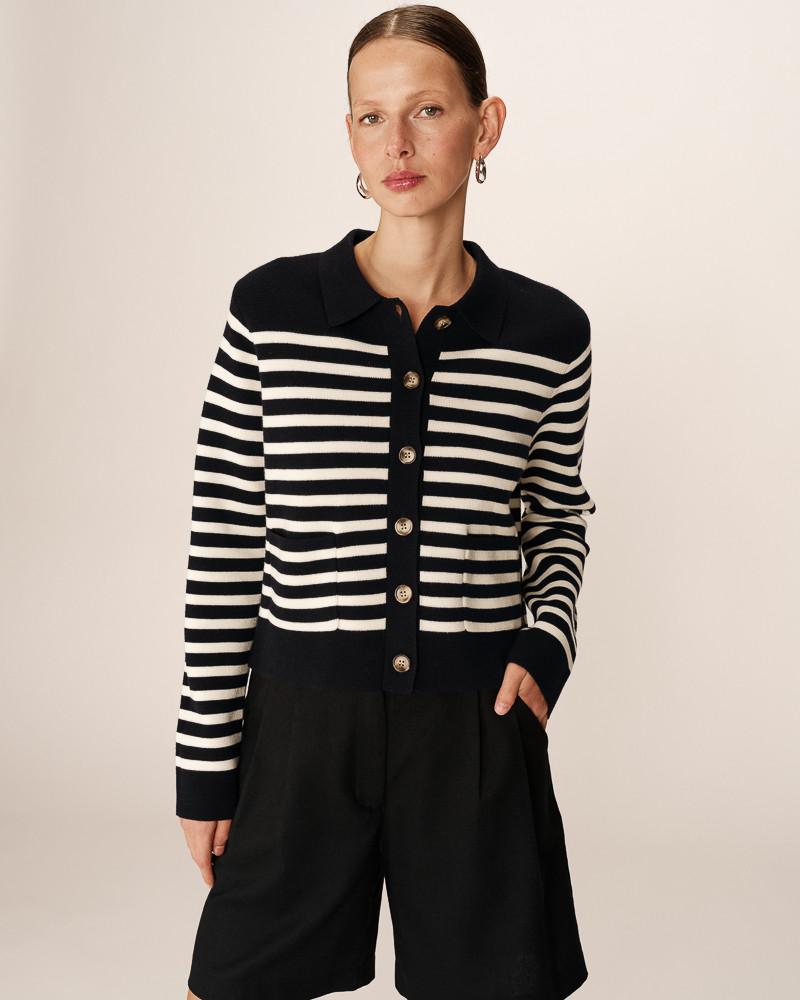 grace & mila CARDIGAN RAYURES MARINE PAM
