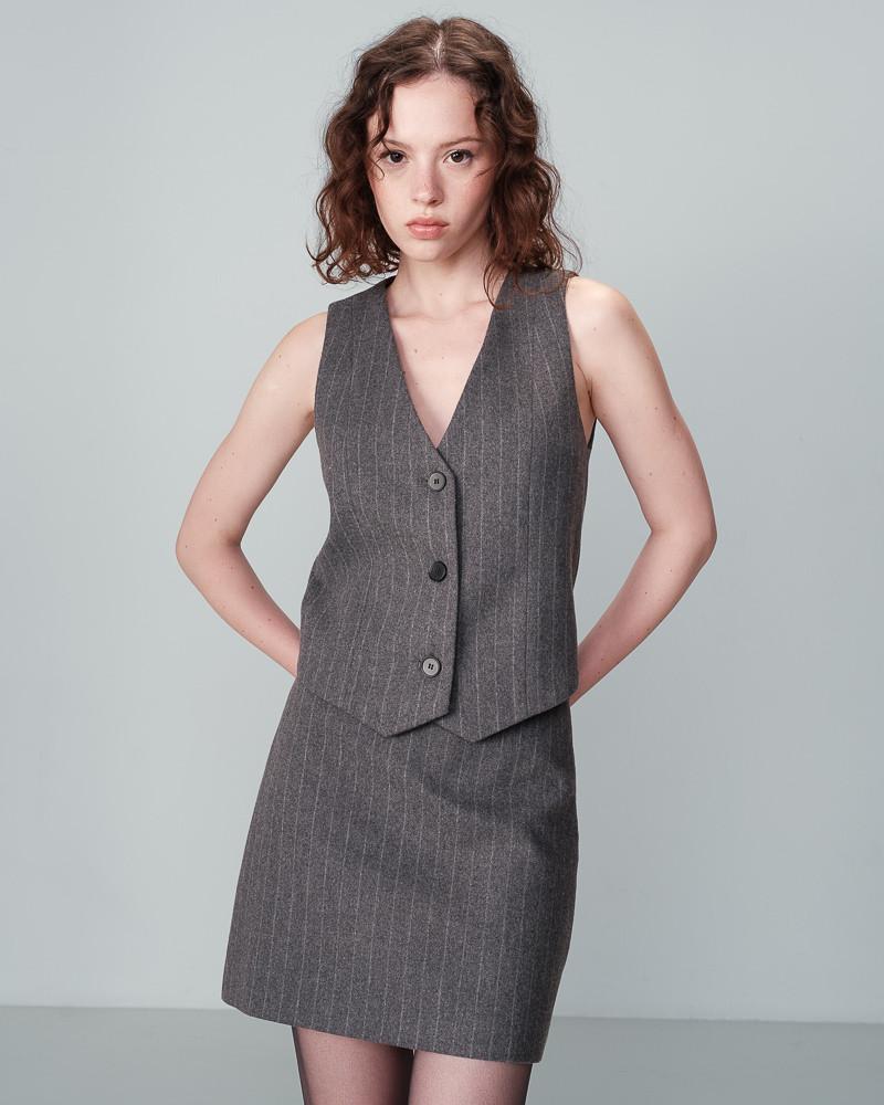 grace & mila GILET ANTHRACITE NICO