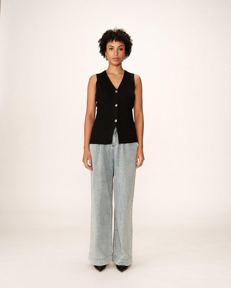 Grace & Mila GILET NOIR PANAMA