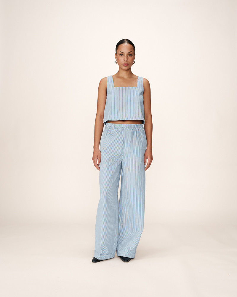 grace & mila PANTALON BLEU PATINE