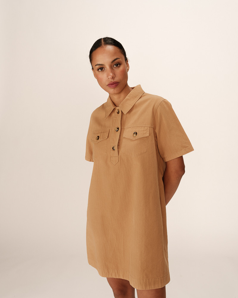 grace & mila ROBE COURTE CAMEL PHILINE
