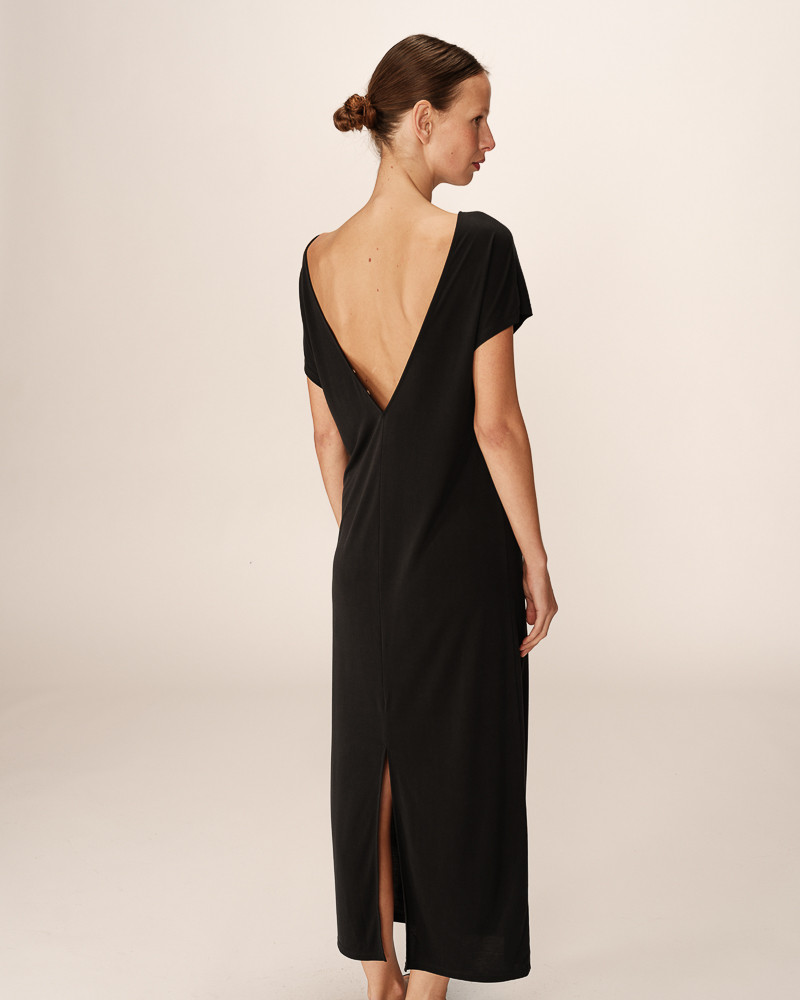 Grace & Mila ROBE LONGUE ANTHRACITE PEACE