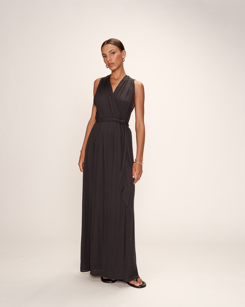 Grace & Mila ROBE LONGUE ANTHRACITE REGIS