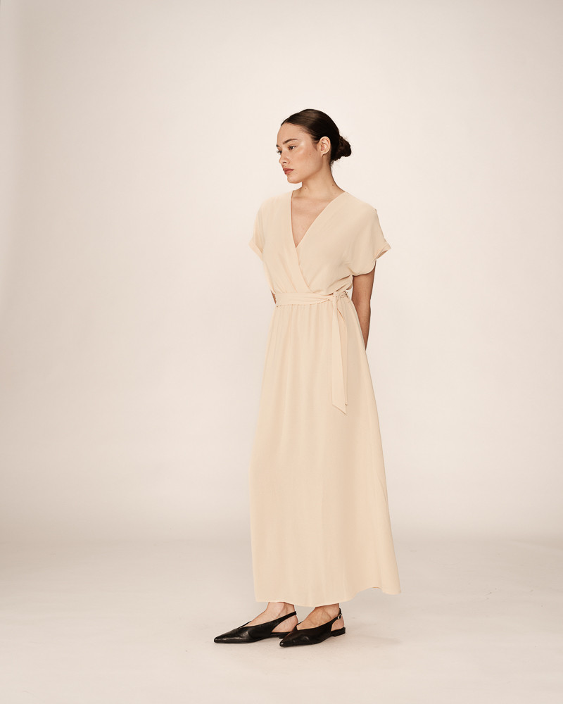 Grace & Mila ROBE LONGUE BEIGE PAPILLON