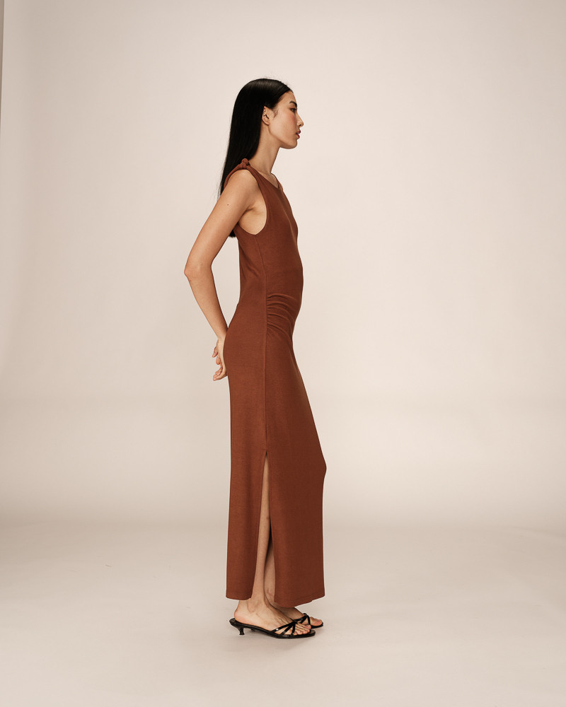 Grace & Mila ROBE LONGUE CHOCOLAT PISTACHE