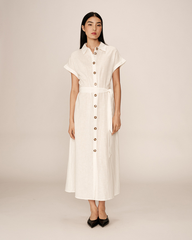 grace & mila ROBE LONGUE ECRU PRUDENCE